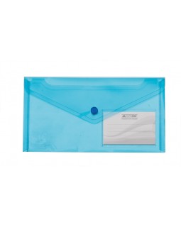 Папка – конверт на кнопке, E65, DL «TRAVEL», синяя, TM Buromax
