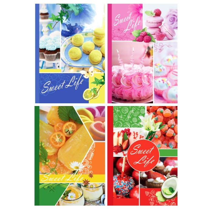 Блокнот «Солодощі» А6 на 48 аркушів у клітинк з твердою ламінованою обкладинкою, ТМ Рюкзачок