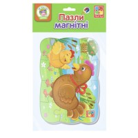 Пазли магнітні «Курочка та курча» А5 з 12 елементів, у пакеті 18х32 см, ТМ Vlady Toys