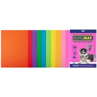 Папір кольоровий «NEON+INTENSIV» А4 50 аркушів на 10 кольорів 80 г/м2, ТМ Buromax