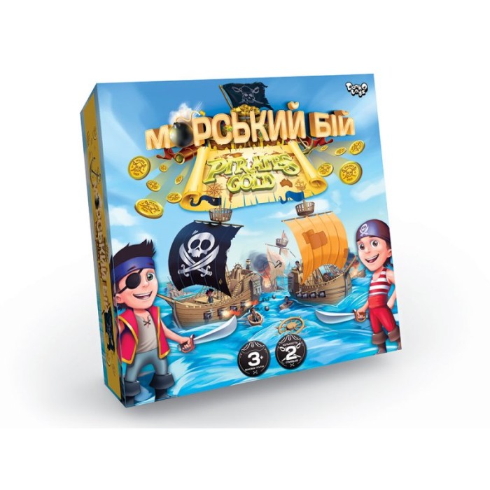 Гра настільна «Морський бій. Pirates Gold» розважальна, у коробці 25х25х4 см, ТМ Данко Тойс