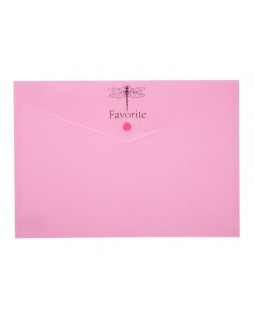 Папка - конверт «PASTEL», А4, на кнопке, розовая, ТМ Buromax