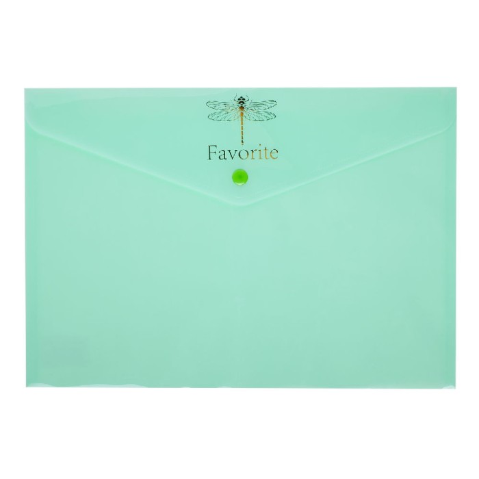 Папка-конверт «PASTEL» А4 на кнопці м'ятна, ТМ Buromax