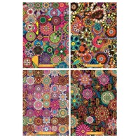 Канцелярська книга «AZTEC STYLE» на 80 аркушіву клітинку на скобі з крафтовою обкладинкою