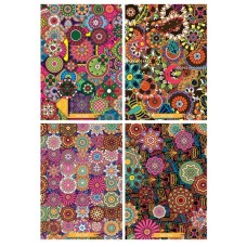 Канцелярська книга «AZTEC STYLE» на 80 аркушіву клітинку на скобі з крафтовою обкладинкою