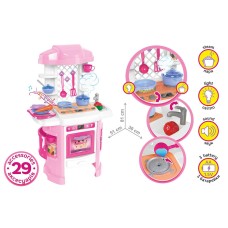 Набір «Кухня» з 29 предметів зі звуком, світлом та паром, на батарейці, у коробці 61х48х20 см, ТМ Технок