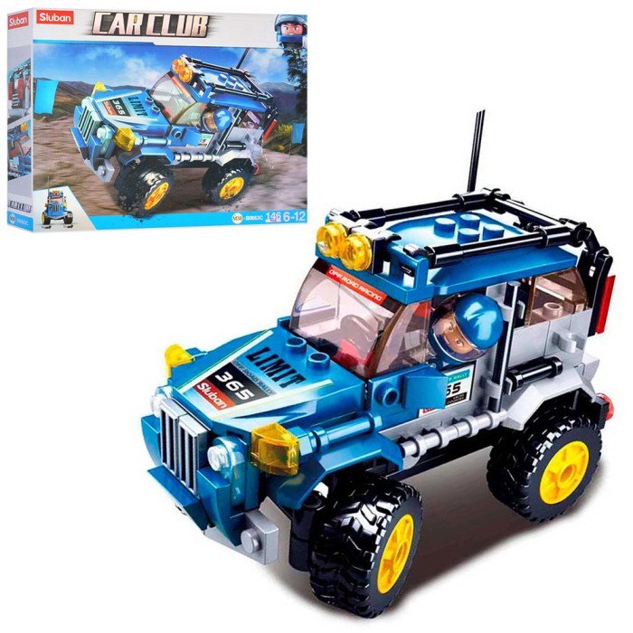 Конструктор «Джип» 146 деталей та фігурка, у коробці 23,5х19х4,5 см, SLUBAN