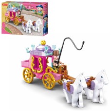 Конструктор «Карета з кіньми» на 139 деталей з фігуркою, у коробці 24х19х4,5 см, SLUBAN