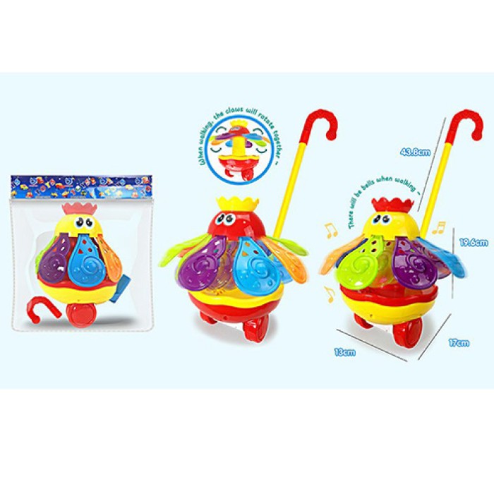 Каталочка «Восьминіг» 19 см на паличці з музикою та рухомими деталями, в асортименті, у пакеті 19х14х14 см