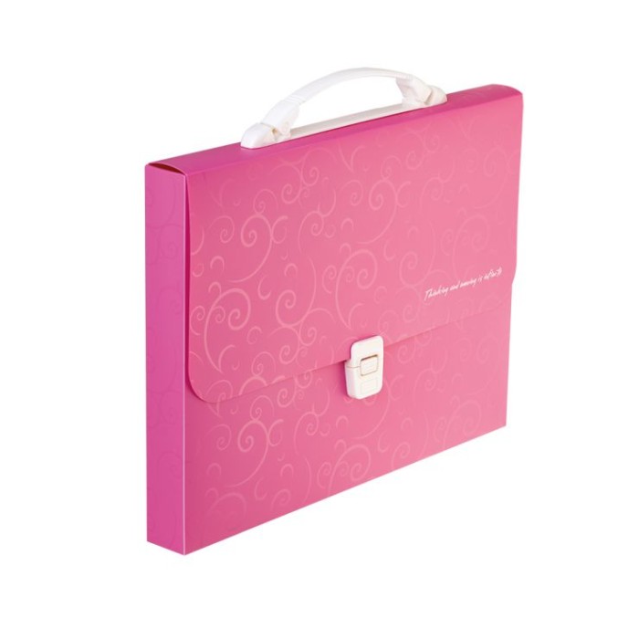 Портфель «BAROCCO» пластиковий A4 рожевий, TM Buromax