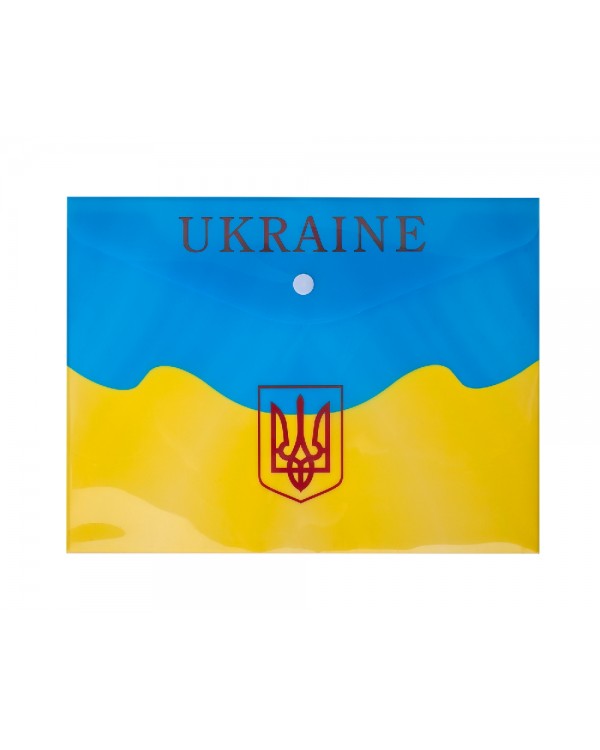 Папка - конверт B5 на кнопке «UKRAINE» желтая