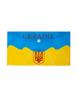 Папка - конверт на кнопке DL «UKRAINE» желтая
