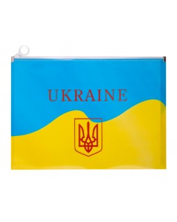 Папка на молнии zip-lock А4 «UKRAINE» желтая