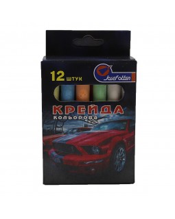 Крейда кольорова, кругла, 6 кольорів, 12 шт. «Mustang» 8х0,9 см, у картонній упаковці