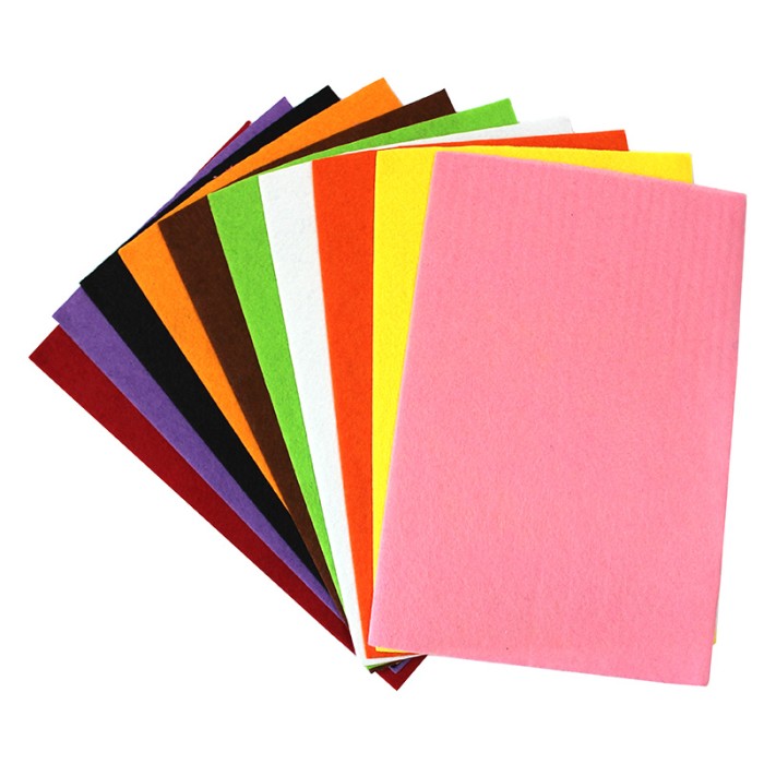 Набір фетру А4 товщиною 2 мм з 10 кольорів, ТМ Leader