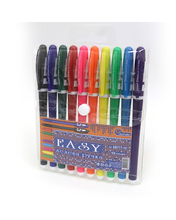 Набір гелевих ручок 10 кольорів, кольоровий корпус, ТМ J. Otten