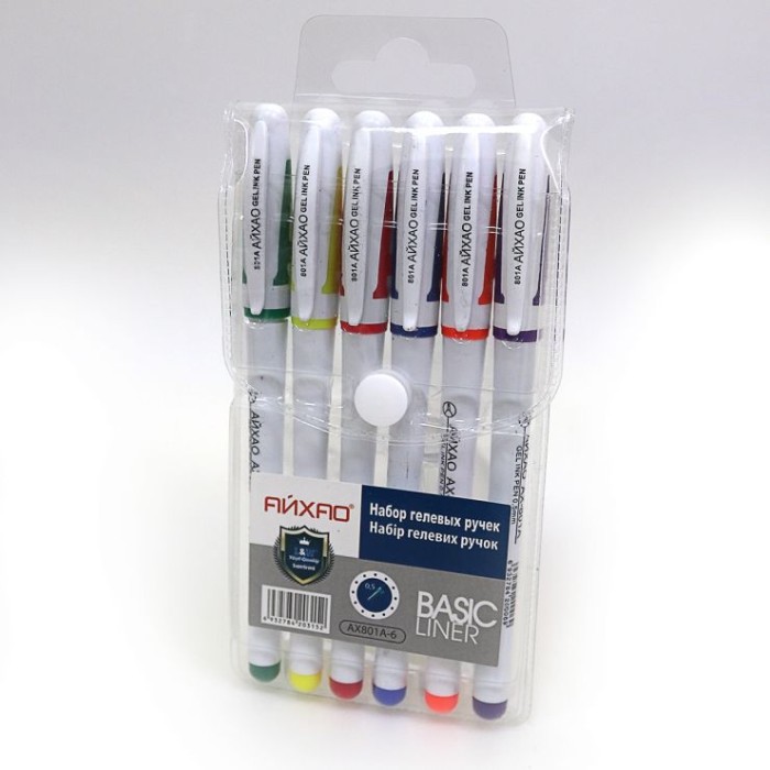 Набір гелевих ручок 6 кольори, 0,5 мм