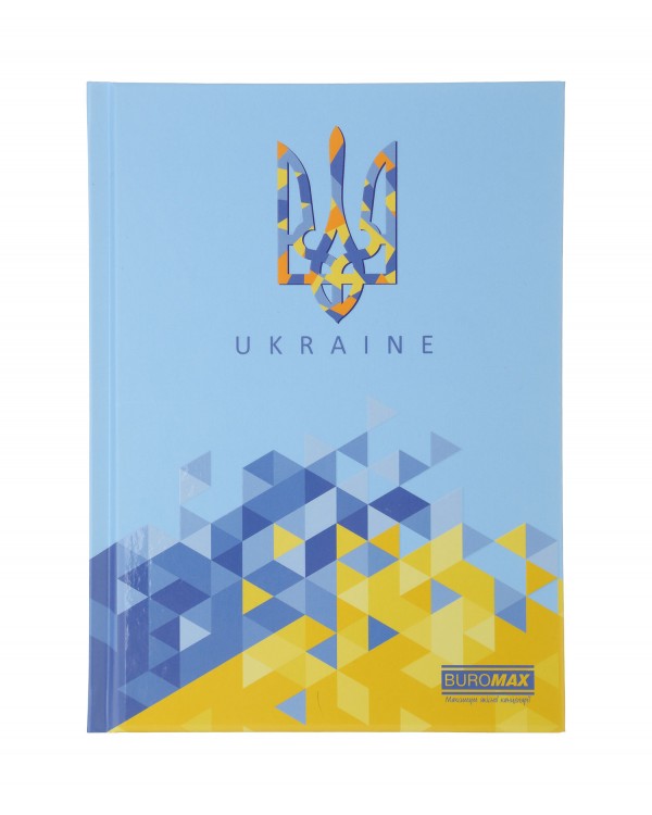 Блокнот «UKRAINE» А5, 96 аркушів, клітинка, тверда палітурка, ламінована обкладинка, ТМ Buromax