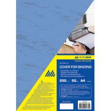 Обкладинка для брошурування А4 картонна під шкіру 250 гр/м2 синя, ТМ Buromax