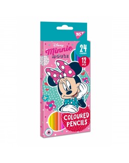 Олівці кольорові 12 шт. 24 кольори «Minnie Mouse» ТМ YES