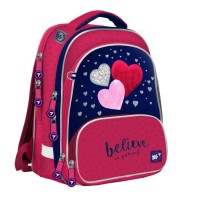 Рюкзак JUNO ULTRA «Heart beat» малиновий / синій, ТМ YES, S-30