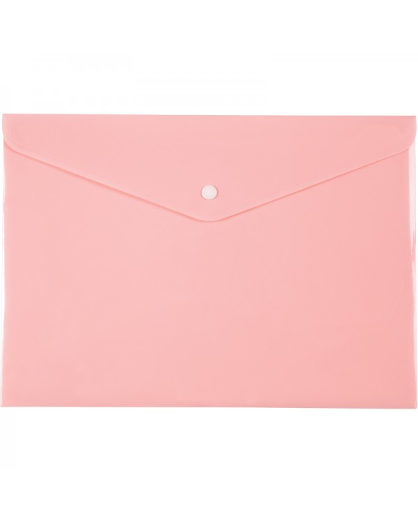 Папка – конверт на кнопке «Рastelini», А4, розовая, ТМ Axent
