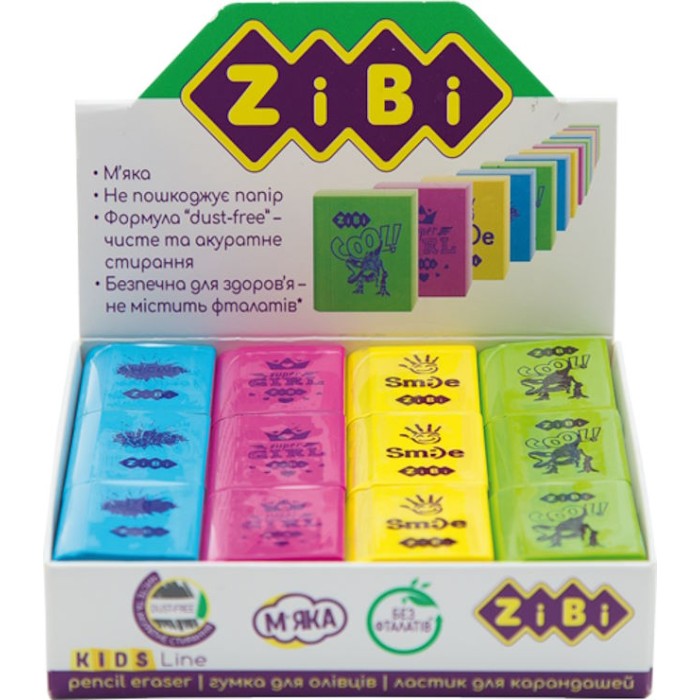 Гумка «Книга» 30х25х8 мм, 36 шт в боксі, ТМ ZiBi