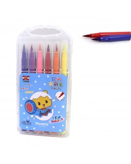 Фломастери - пензлики, 12 кольорів, у пластиковій валізі з ручкою