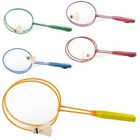 Бадмінтон залізний: 2 ракетки по 56,5 см та волан, в асортименті, у сітці 56,5х20,5х4,5 см