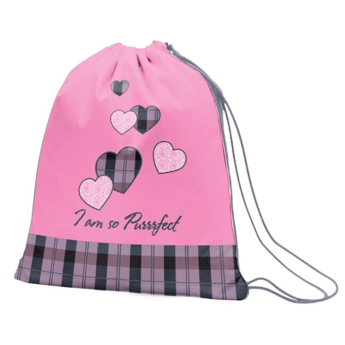 Сумка для взуття «Purrrfect» рожева, ТМ 1 Вересня, SB - 10