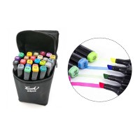 Набір скетч маркерів на 24 кольорів двосторонні, у чохлі, ТМ Leader