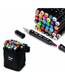 Набір скетч маркерів, 36 кольорів, двосторонні, в чохлі, ТМ Leader