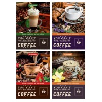 Блокнот «COFFEE» А5 на 72 аркуші у клітинку з твердою палітуркою та ламінованою обкладинкою, в асортименті, ТМ Рюкзачок