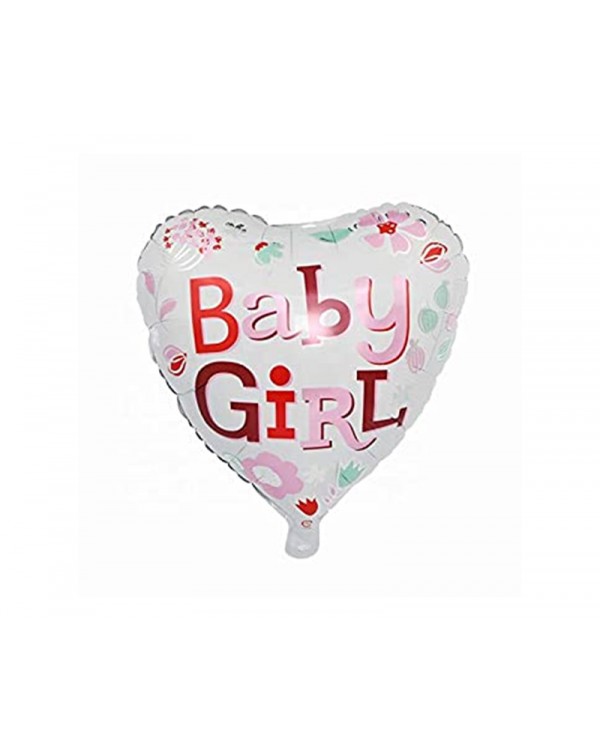 Шарики фольгированные, сердце «Baby girl» диаметр 18, 10 штук в упаковке