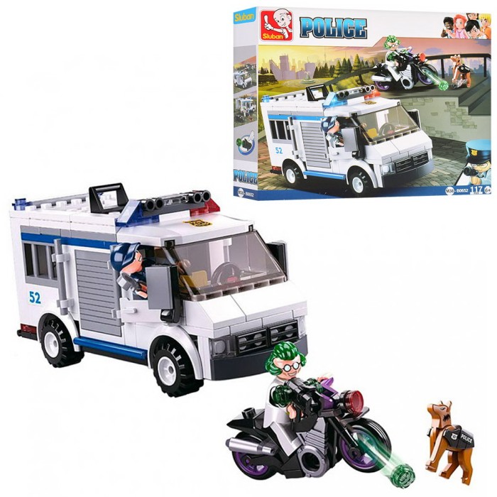 Конструктор «Поліція» на 117 деталей з фігурками, у коробці 28х23,5х5,5 см, SLUBAN