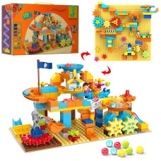 Конструктор 2 в 1 майданчик, трек, шестерінки, фігурки, 173 детелі, у коробці 54х32х13 см