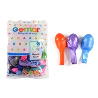 Кульки повітряні перламутрові 25 см різнокольорові, 100 штук в упаковці