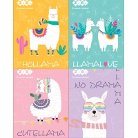 Блокнот «CUTE LLAMA» А7 на 40 аркушів у клітинку на спіралі зверху з картонною обкладинкою, KIDS Line