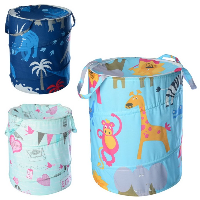 Кошик для іграшок 42х50 см, дах на застібці-змійці, в асортименті, у пакеті 45х45