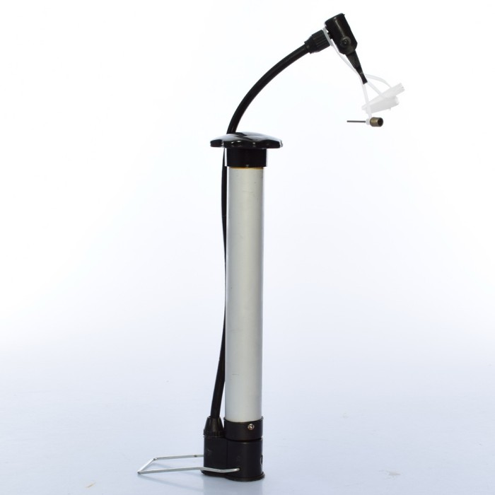 Насос ручний, металевий, 26 см, насадка, голка, у пакеті 39х6х6 см