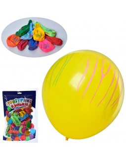 Кульки повітряні діаметр 12, принт, в асортименті, 50 штук в упаковці 19х29х2 см