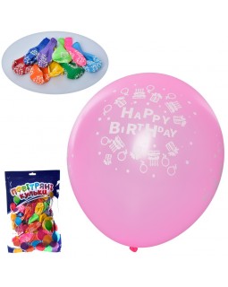 Шарики воздушные диаметр 12 «Happy birthday» 50 штук в упаковке 19х29х2 см