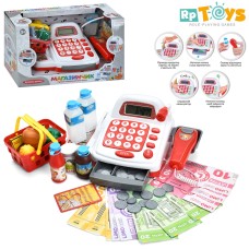 Касовий апарат зі звуком, світлом та аксесуарами, на батарейці, у коробці 33х19х18 см