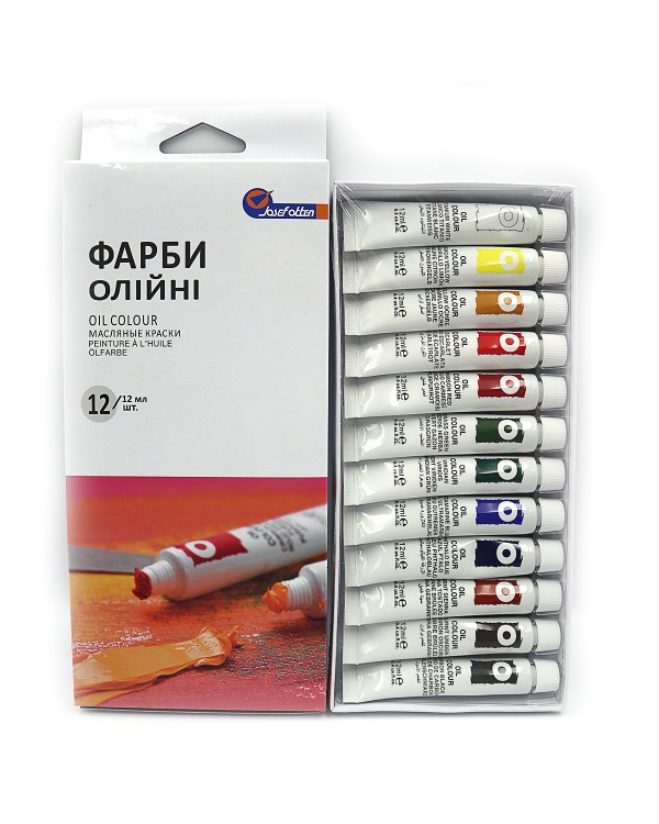 Краски масляные «Basics», 12 цветов по 12 мл, TM J.Otten