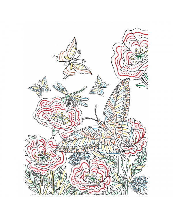 Водная раскраска «Flower garden», 12 листов, ТМ YES